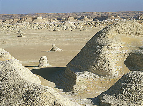 埃及,沙漠,岩石构造,自然,热,干燥,尘土,沙,西部,白沙漠,石头,石灰石,地质,腐蚀,沙子,地平线,宽