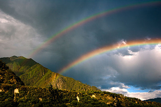 西藏,双彩虹