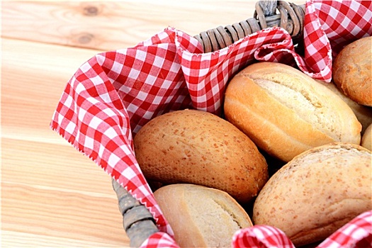 新鲜,面包卷,乡村,野餐篮