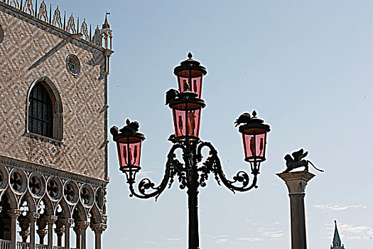 宫殿,路灯,地点,威尼斯