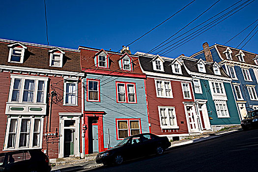彩色,房子,纽芬兰,加拿大