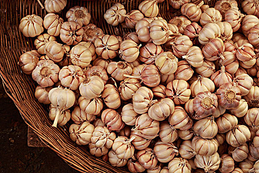 蒜瓣,出售,市场,收获,柬埔寨