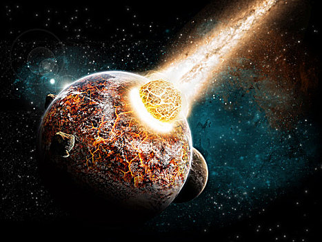 隕石,影響,星球,太空