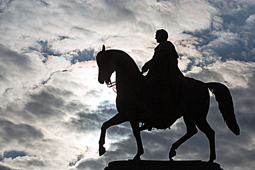 骑马雕像,萨克森,约翰王,德累斯顿,德国,欧洲