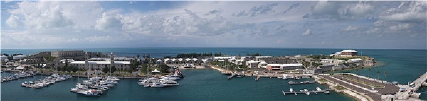 全景,百慕大,皇家,船坞
