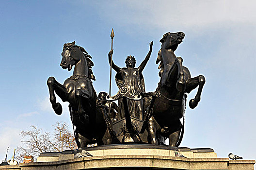 雕塑,白金汉宫,伦敦,英格兰,英国