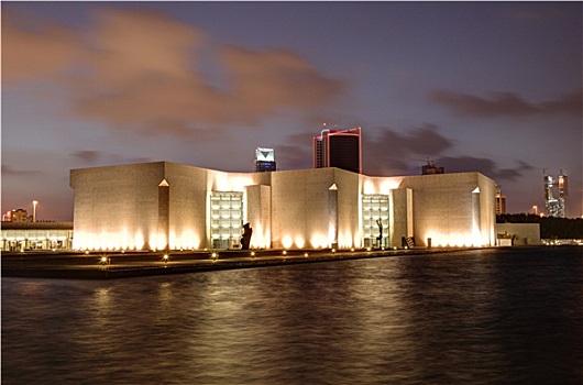 国家博物馆,巴林,光亮,夜晚,麦纳麦,中东