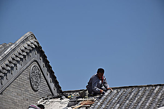 唐语砖雕卷棚屋顶施工图