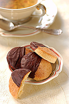 纯巧克力,奶油甜酥饼,饼干,蛋糕,主题,喝茶