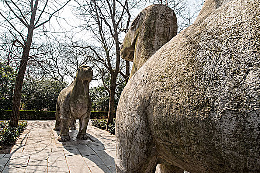 南京明孝陵景区古代雕塑