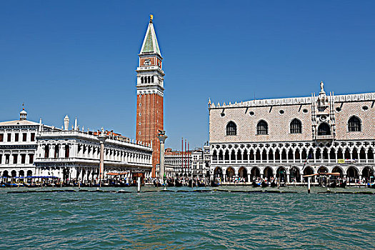 风景,钟楼,宫殿,广场,圣马科,威尼斯,威尼托,意大利,欧洲