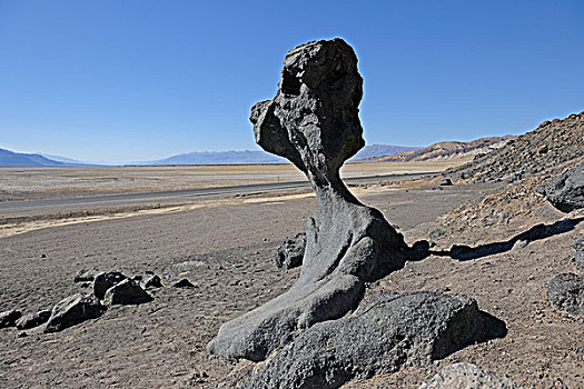 蘑菇岩,岩石构造,死亡谷国家公园,加利福尼亚,美国,北美