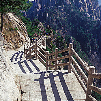 黄山始信峰栈道,阶级