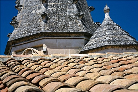 瓷砖,屋顶,老教堂