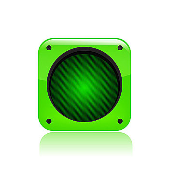 矢量,插画,一个,绿色,红绿灯,象征