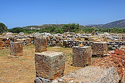 柱子,宫殿,考古,挖掘,场所,弥诺斯文明,伊拉克利翁,克里特岛,希腊,欧洲