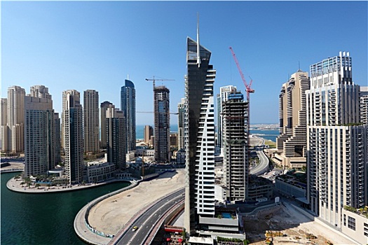 迪拜,码头,俯拍,阿联酋