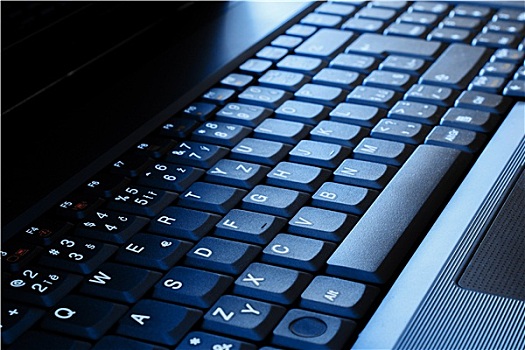 笔记本电脑,键盘,背景,蓝色