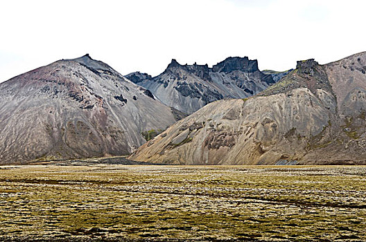 风景,靠近,瓦特纳冰川国家公园,国家,公园,西南海岸,冰岛,斯堪的纳维亚,欧洲