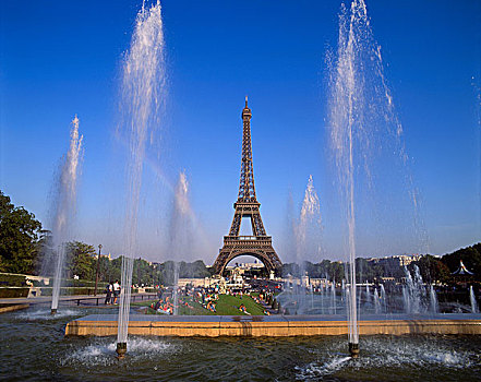 埃菲尔铁塔,喷泉,巴黎,法国