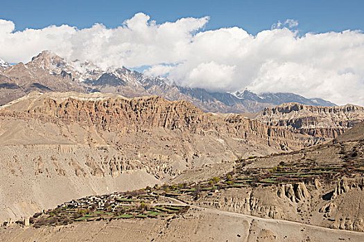 风景,高,荒漠景观,山谷,尼泊尔
