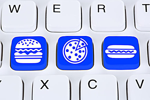 比萨饼,汉堡包,快餐,上网,互联网,电脑