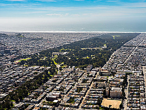 航拍,金门公园,旧金山,旧金山湾,区域,美国,加利福尼亚,北美