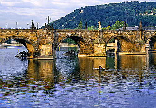 查理大桥,伏尔塔瓦河,布拉格,捷克共和国