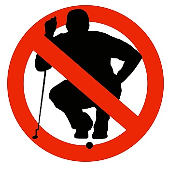 高尔夫球手,剪影,交通,禁止,标识