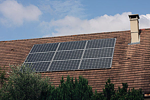 太阳能电池板,房子,法国