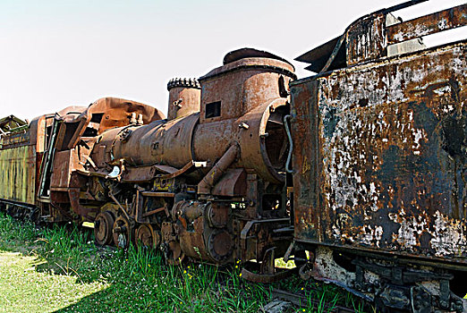 老,蒸汽,列车,铁路,博物馆,俄罗斯