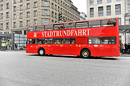 双层巴士,巴士,观光,旅游,汉堡市,德国,欧洲