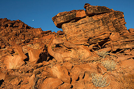 岩石构造,夜光,杜维尔方丹,区域,纳米比亚,非洲