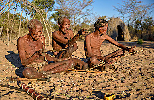 原住民,坐,地面,乡村,靠近,区域,纳米比亚,非洲