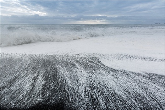 黑沙,海滩,冰岛