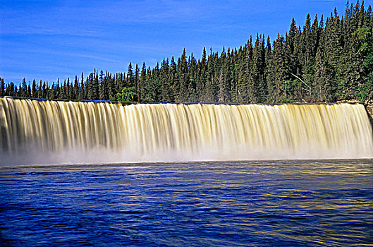 女士,瀑布,河,加拿大西北地区,加拿大