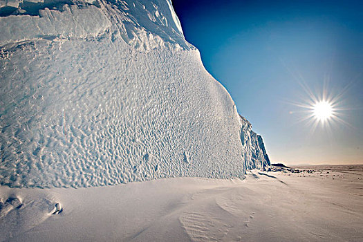 冰山,白天,太阳,水塘,小湾,巴芬岛,加拿大