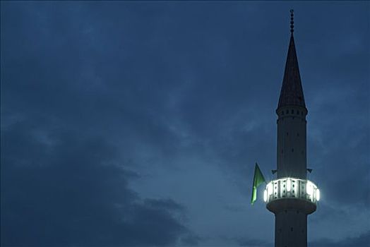 尖塔,清真寺,剪影