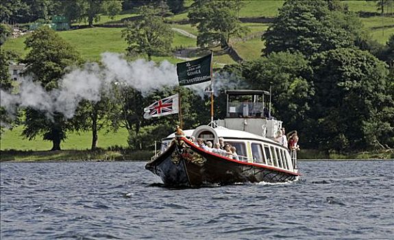 2005年,蒸汽,游艇,小船,湖区