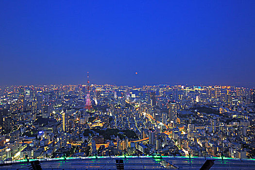 日本东京--东京塔全景夜晚