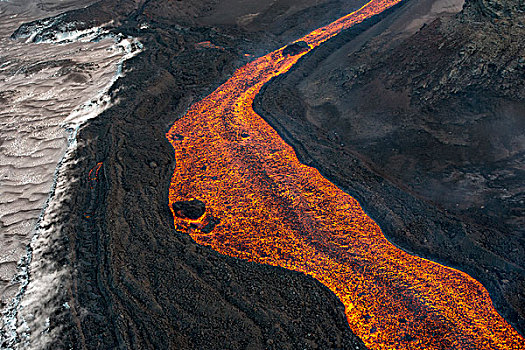 熔岩流,火山,堪察加半岛,俄罗斯