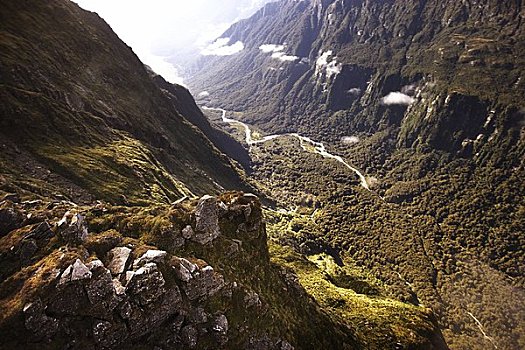 河,山谷,南,岛屿,新西兰