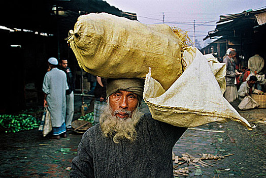 头像,卖蔬菜,人,蔬菜,洞,销售,市场,街道,库尔纳市,孟加拉