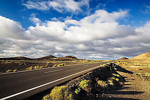 道路,公园,自然,火山,兰索罗特岛,加纳利群岛,西班牙,欧洲