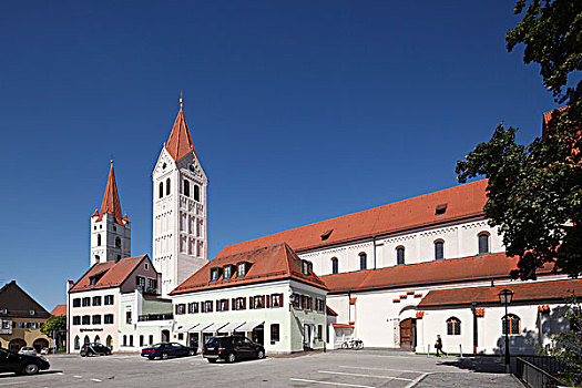 大教堂,左边,教堂,上巴伐利亚,巴伐利亚,德国,欧洲