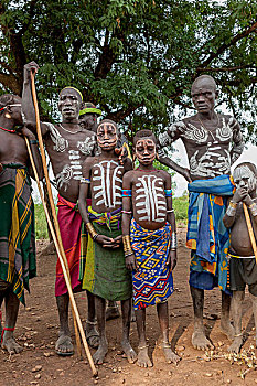 莫西部落,民兵,乡村,国家公园,埃塞俄比亚,非洲