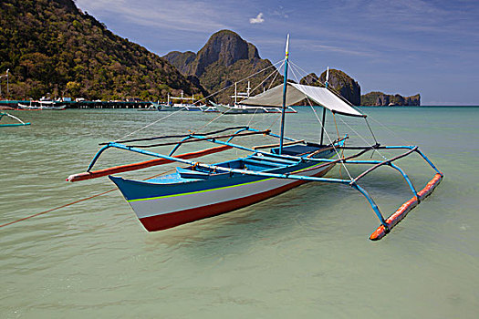 螃蟹船,船,美景,景色,湾,埃尔尼多,巴拉望岛,菲律宾