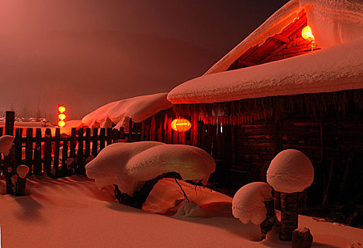 黑龙江雪乡夜景