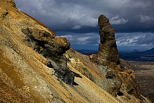 彩色,流纹岩,山峦,兰德玛纳,冰岛,欧洲