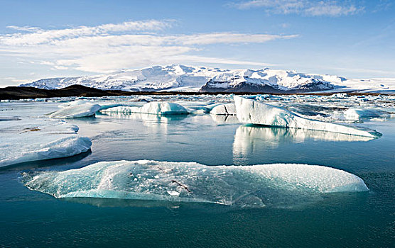 结冰,泻湖,杰古沙龙湖,冰河,瓦特纳冰川,国家公园,背景,顶峰,山,冰岛,大幅,尺寸